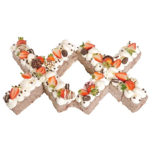 Letter 'XX' Chocolate Lamington Anniversary Cake